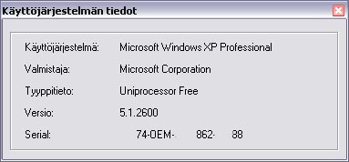 Visual Basic käyttöjärjestelmän tietoja