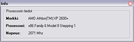 Visual Basic prosessorin tiedot